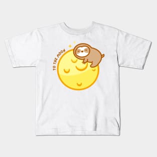 Cute To the Moon Cryptocurrency Sloth Kids T-Shirt